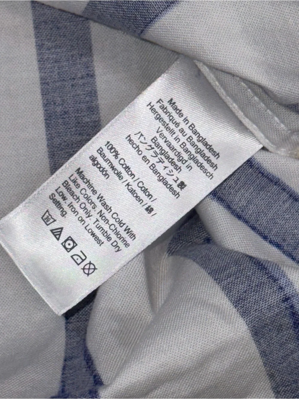 J. Crew Shirt Mens M Short Sleeve Button-Up Broken-In Oxford Striped Blue White